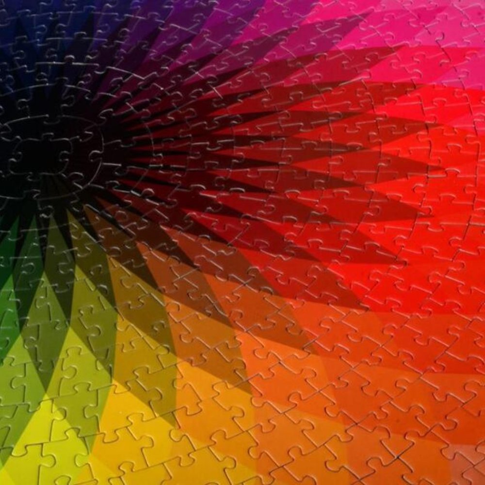 1000 Piece Round Jigsaw Puzzle Colorful Rainbow - Picture 5 of 6